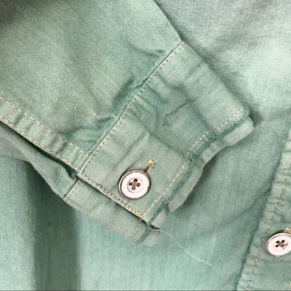 Free People Before Sunrise Ombré Button Down Raw Hem Top - Picture 7 of 10